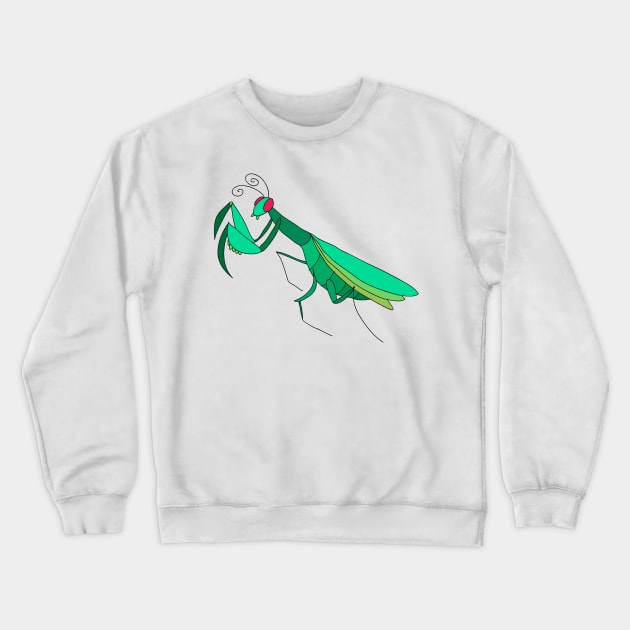 Cute Praying Mantis Crewneck Sweatshirt by saradaboru